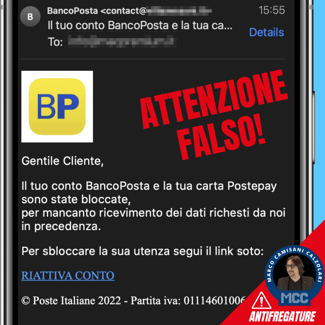 Attenzione a questa falsa email di Poste Italiane 1 Attenzione a questa falsa email di Poste Italiane 1
