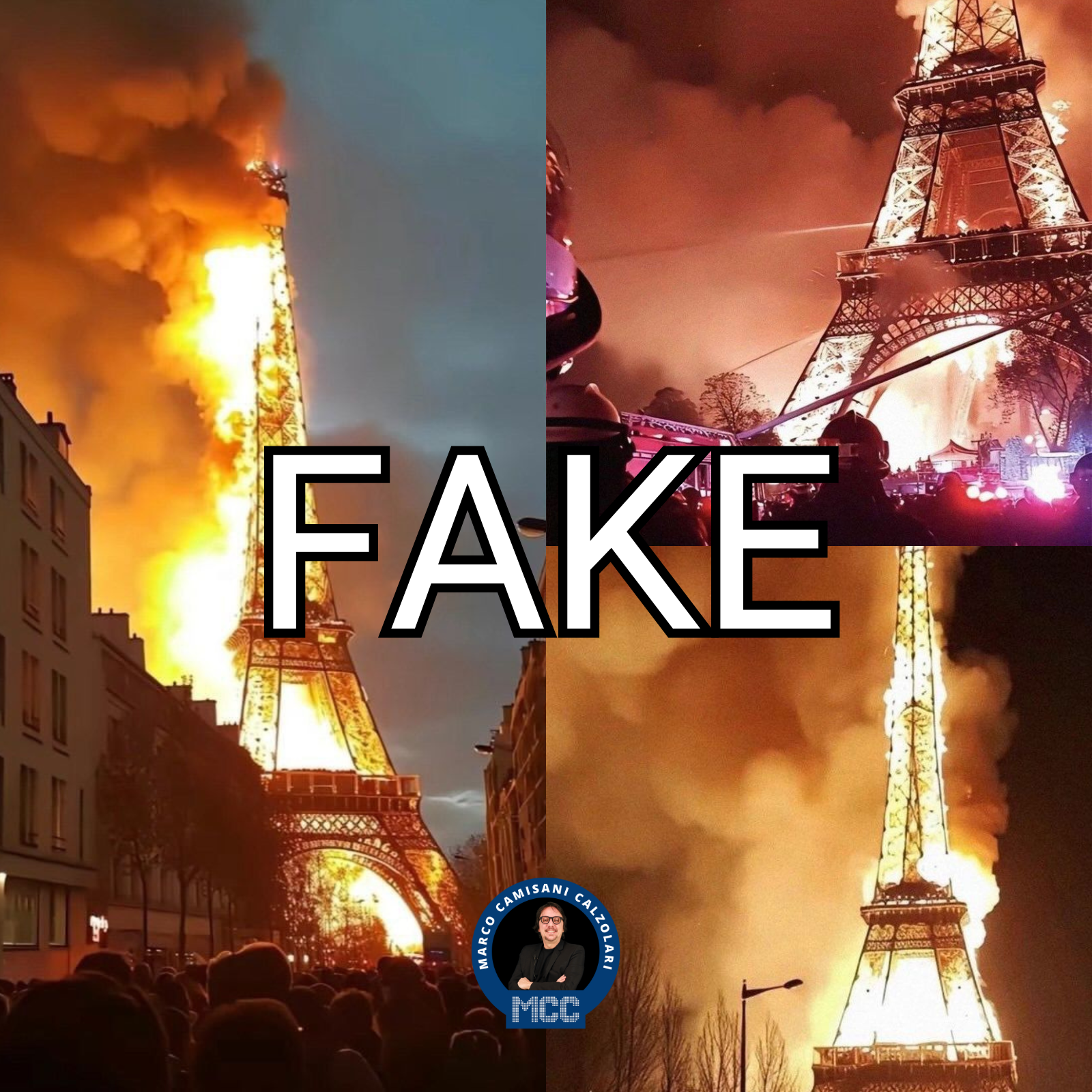 Falsi fotogrammi della Tour Eiffel in fiamme 2 1